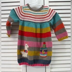 Catimini Size 6M Striped Lama Sweater Dress